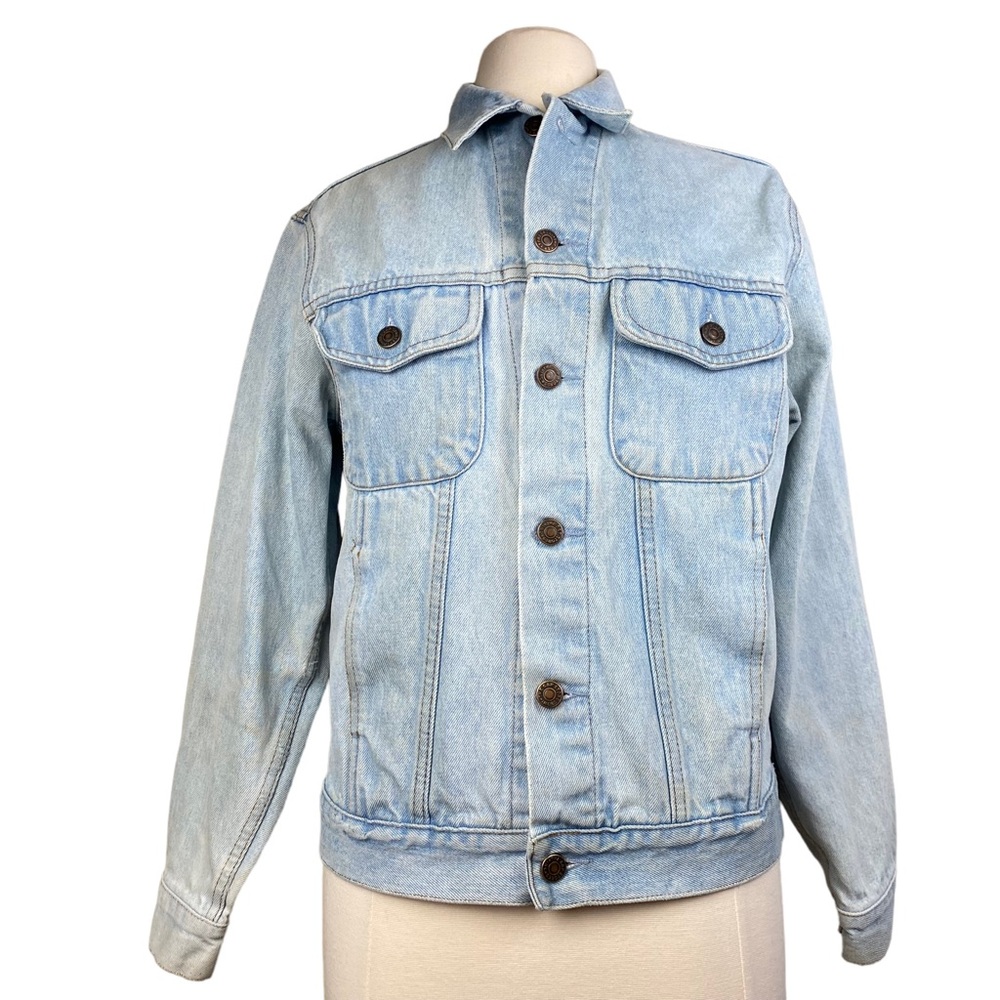 Vintage Gap 90's Denim Trucker Jacket Distressed Light Wash Size Small